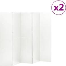 Steel - White Room Dividers vidaXL 2x 5-Panel Room Divider