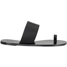 ATP Atelier Astrid Black Leather Flat Sandals
