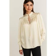 Second Female XL Overdeler Second Female Bluse Vee Blouse - Natur