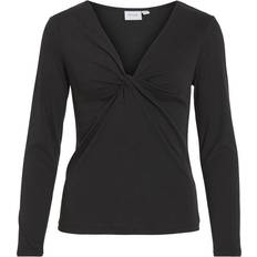 Nero Bluse Vila Dettaglio Nodo Top - Maniche Lunghe