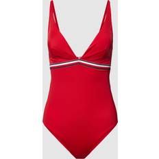 Tommy Hilfiger Elastan/Lycra/Spandex Baddräkter Tommy Hilfiger Plunge One Piece Swimsuit - Red
