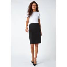 Elastane/Lycra/Spandex Skirts Roman Pull On Stretch Pencil Skirt in Black