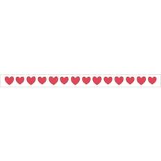 Celebrate Satin Heart Printed Ribbon Hot Pink 6mm