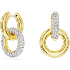 Swarovski Dextera White Interlocking Loop Gold Plated Earrings 5668818