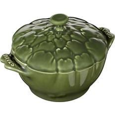 Lavabile in Lavastoviglie Altri Vasi Staub Ceramique Cocotte Carciofo 13 cm Basilico Basil-Green