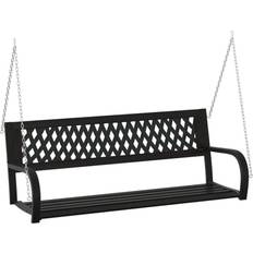 Black Canopy Porch Swings Garden & Outdoor Furniture vidaXL Garden Swing Bench