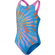 Polyamide Bathing Suits Children's Clothing Speedo Girls' Printed Pulseback Swimsuit Blue/Mango