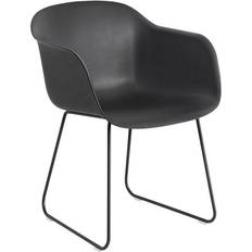 Muuto Chaises Muuto Fiber Support Traíneau Noir Chaise de Cuisine