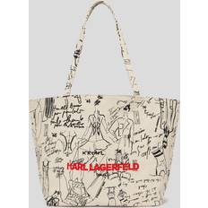 Karl Lagerfeld Bags Karl Lagerfeld Women's Women's Archive Canvas Shopper Tote Bag Off White