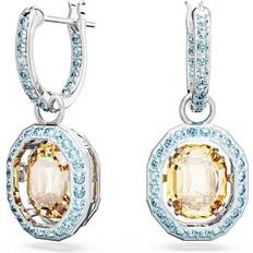 Swarovski Multifärgade Örhängen Swarovski Chroma Drop örhängen, oktagon skuren, flerfärgad, rodiumpläterade, En storlek, Kristaller, rodiumpläterad, zirkon, Kristaller