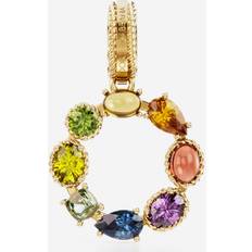 Peridot Charms & Pendants Dolce & Gabbana Rainbow alphabet O kt yellow gold charm with multicolor fine gems