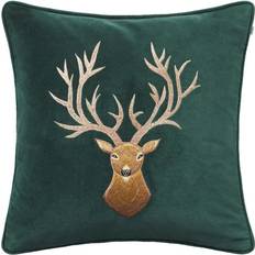 Chhatwal & Jonsson Oreillers Chhatwal & Jonsson Embroidered Reindeer Housse de coussin Vert (50x50cm)