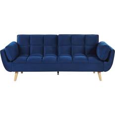 Blue Sofas Beliani Velvet Bed Sofa