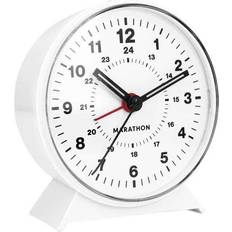 Marathon Clock Mechanical WindUp Alarm White Black