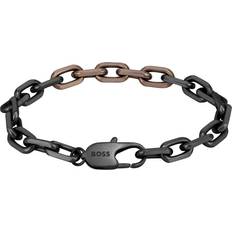 Copper Bracelets HUGO BOSS Kane Chain IP Bracelet - Black/Brown