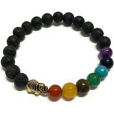 Gris Pulseras Ancient Wisdom Lava Stone Bracelet Elephant Chakra