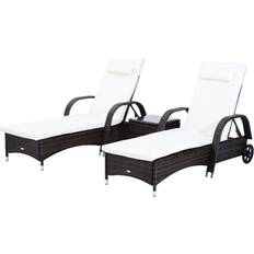 Metall Sonnenliegen OutSunny Sun Lounger Garden Lounger Table Set