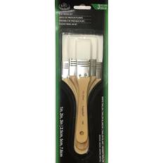 Brown Painting Accessories Royal & Langnickel Flat Brush Set 3pc