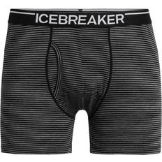 Icebreaker Men Men's Underwear Icebreaker Anatomica Boxer Fly Men's Stripe Gritstone Heather