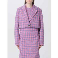 Ganni Dame Blazere Ganni Check Suiting Cropped Blazer Kvinde Blazere hos Magasin Wild Orchid