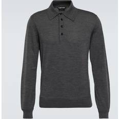 Men - Wool Polo Shirts Tom Ford Shirt collar sweater light_charcoal