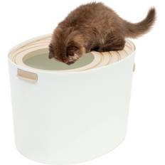 Iris USA Medium Stylish Round Top Entry Cat Litter Box