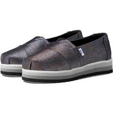 Toms Kids Youth Black 's Glimmer Twill Alp Platform Alpargatas Shoes