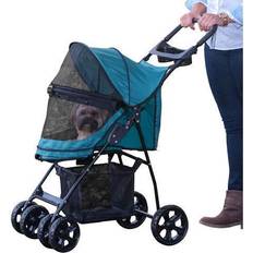 Pets Pet Gear No-Zip Happy Trails Lite Stroller catsDogs Zipperless Entry Easy Fold Removable Liner