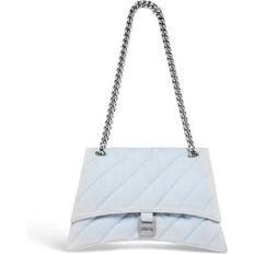 Pale blue bag Balenciaga Crush Medium Quilted Chain Bag Pale Blue/Silver