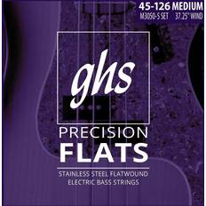 GHS Strings, 5-String Bass Precision Flats, Stainless Steel Flatwound, 37.25" Winding, Medium .045.126 M3050-5