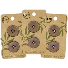 Dritz 23mm Recycled Leather Round Buttons Brown