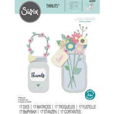 Sizzix thinlits die set 17pcs jar of flowers 665079