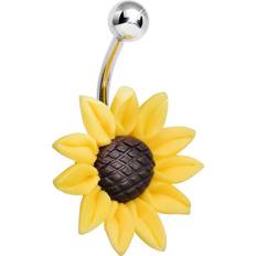 Silver Anklets Body Candy Stunning Sunflower Belly Ring