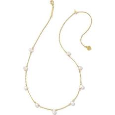 Kendra Scott Leighton Pearl Strand Necklace, White/Gold