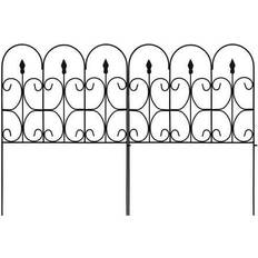 Black Fence Poles AMAGABELI GARDEN & HOME Decorative Garden Fence Coated