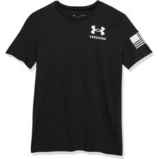 Black - Boys T-shirts Under Armour Big KId's Freedom Flag T-shirt - Black/White (1370823-002)