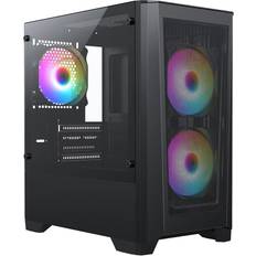 CiT Level 2 Black Mesh PC Case RGB Rainbow Fans Tempered