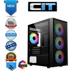 Gaming pc case CiT Luna Black Case Infinity ARGB Fans Tempered