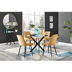 Yellow Dining Tables Box Novara Black Leg Dining Table