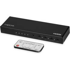 LogiLink HD0046 HDMI-switch 4-port, 4 ingångar/1 4K/60 Hz, ljudextrakt