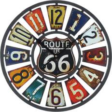 Hometime Cut Out Metal USA Plates Wall Clock