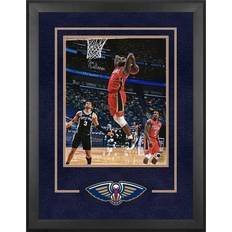 Sports Fan Products Zion Williamson New Orleans Pelicans Autographed Deluxe Framed x Dunk in Red Jersey Photograph