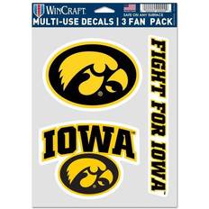 WinCraft Iowa Hawkeyes Fan 3pk Decal