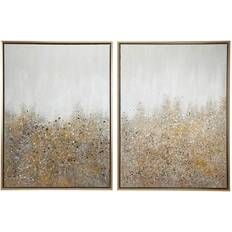 CosmoLiving by Cosmopolitan Geode Glitter Flakes Framed Art 29.5x39.5" 2pcs