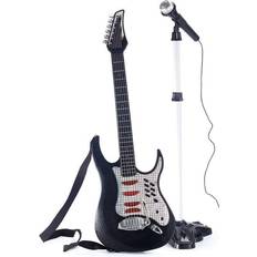 Metall Musikkleker Music Electric Guitar with Microphone & Stand