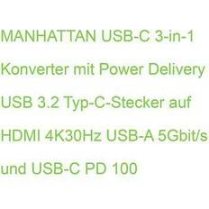 Manhattan Docking Station USB-C a HDMI 3 en 1