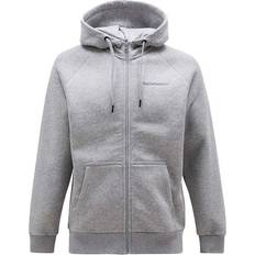 Peak performance hoodie herr zip Peak Performance Original Logo Full Zip Hoodie Grey Melange