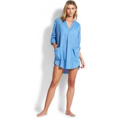 L Bikinioberteile Seafolly Boyfriend Beach Shirt - Blau