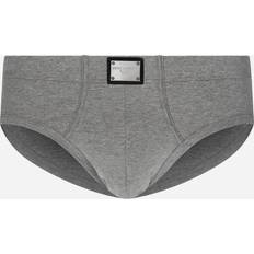 Dolce & Gabbana Grey Underwear Dolce & Gabbana Two-way-stretch cotton mid-rise briefs with logo tag