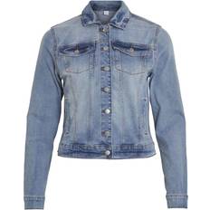 Vila Dam Ytterkläder Vila Vishow New L/S Denim Jacket - Blå